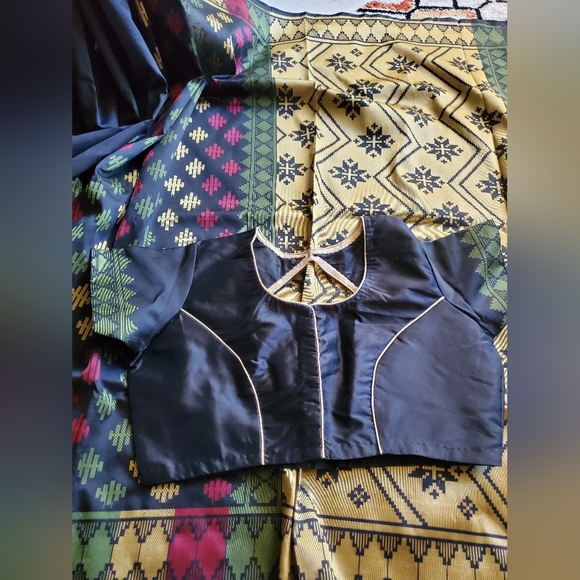 New Women Premium Designer Silk Saree W NEW Blouse Royal Festive Jamdani Insp - Picture 5 of 7